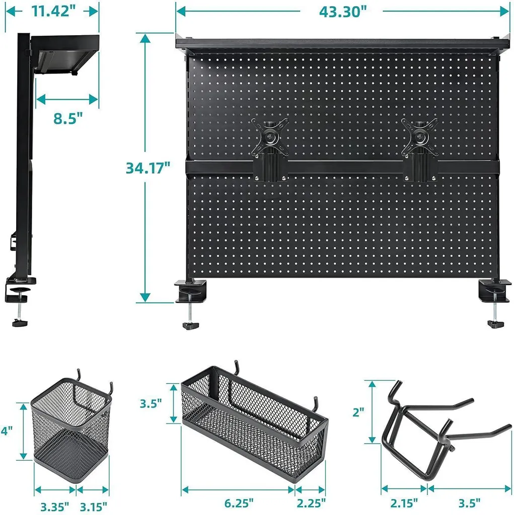 Bureau ergonomique LED pour setup double écran - Idéal Streaming et Jeu - 4