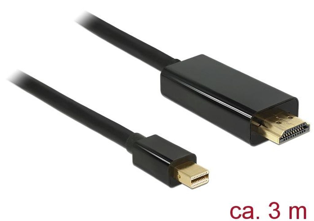 DELOCK Displayport Kabel mini DP -> HDMI St/St 3.00m schwarz