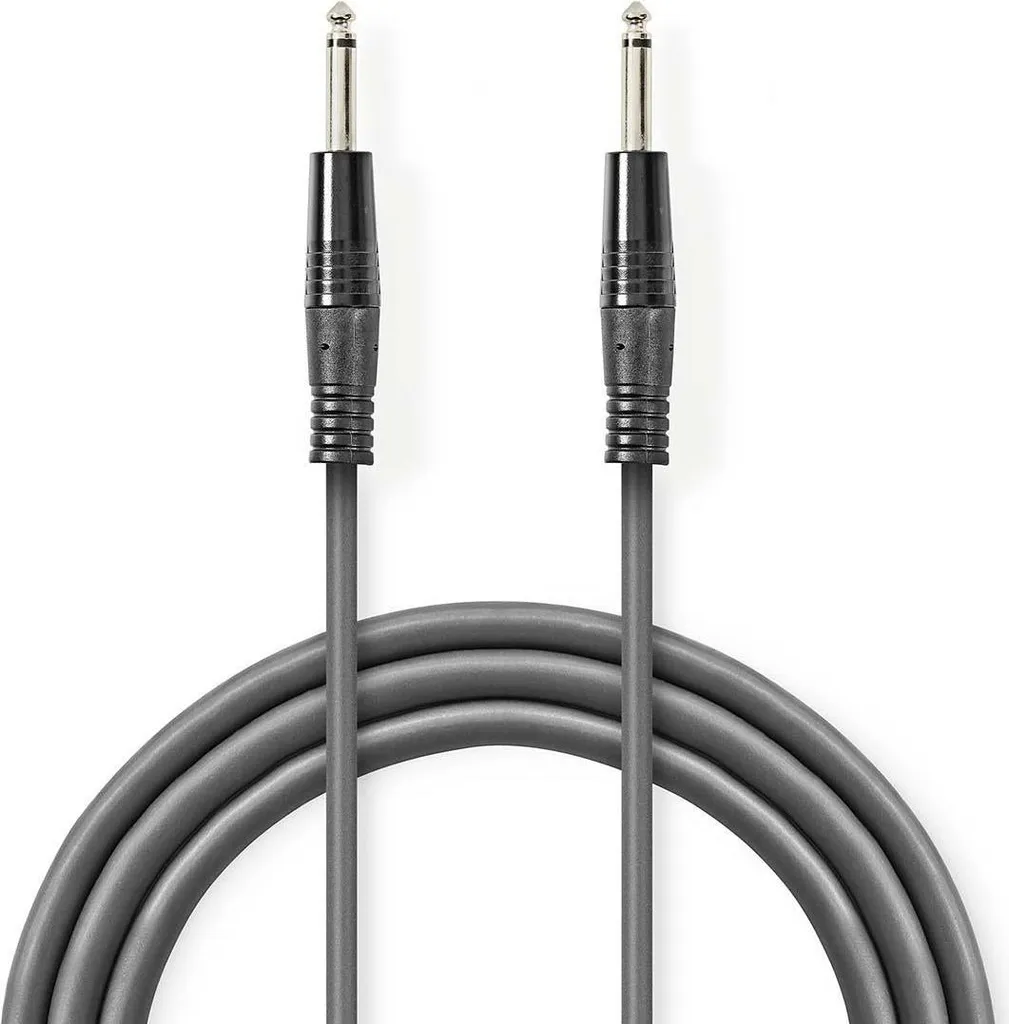 Cavo Audio Jack 6.35 mm Mono 3m | Nickel | Cavo per Chitarra e Mixer