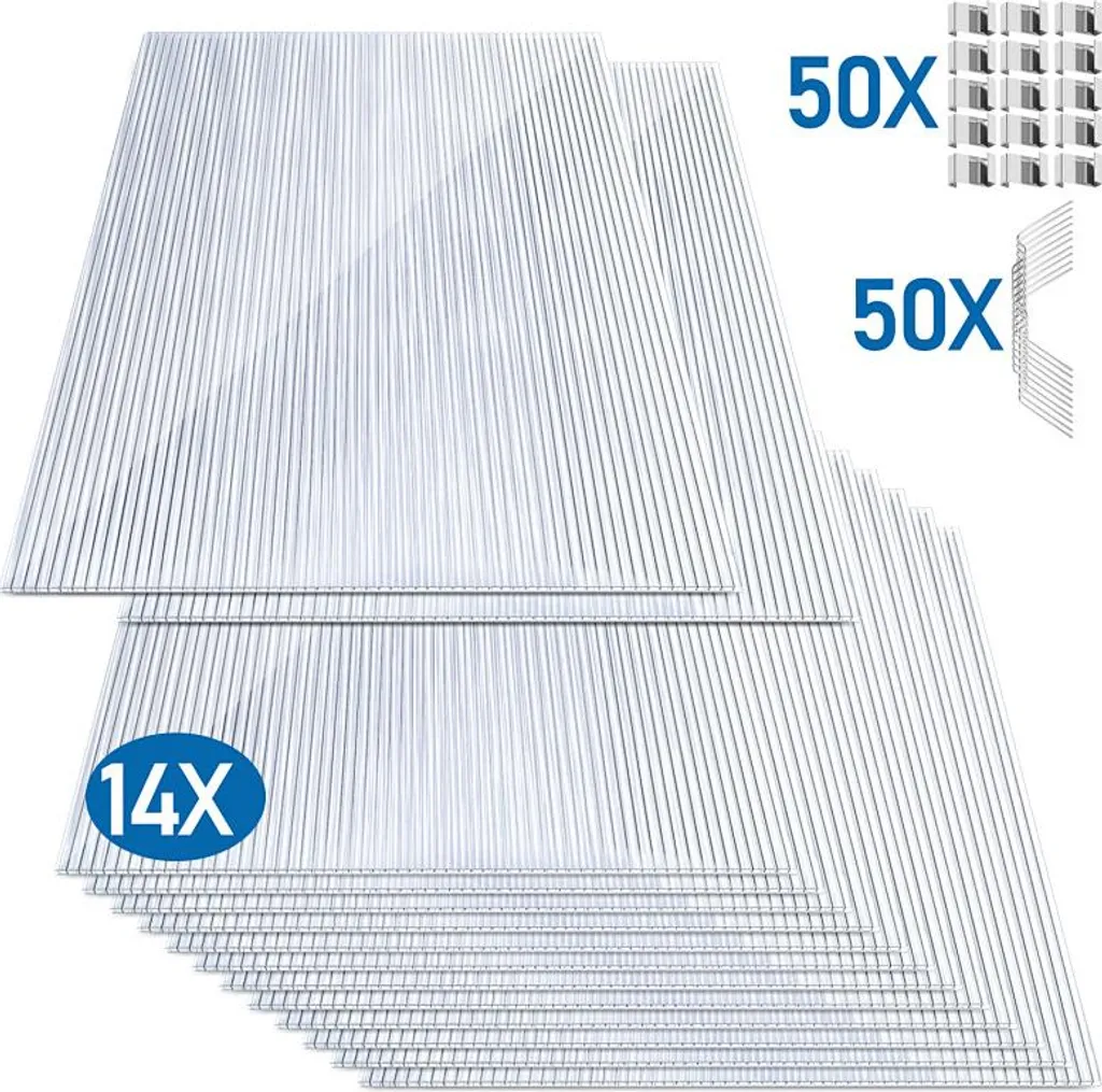 Kit Rénovation Serre 14 Plaques Polycarbonate 4mm et Fixations Complètes