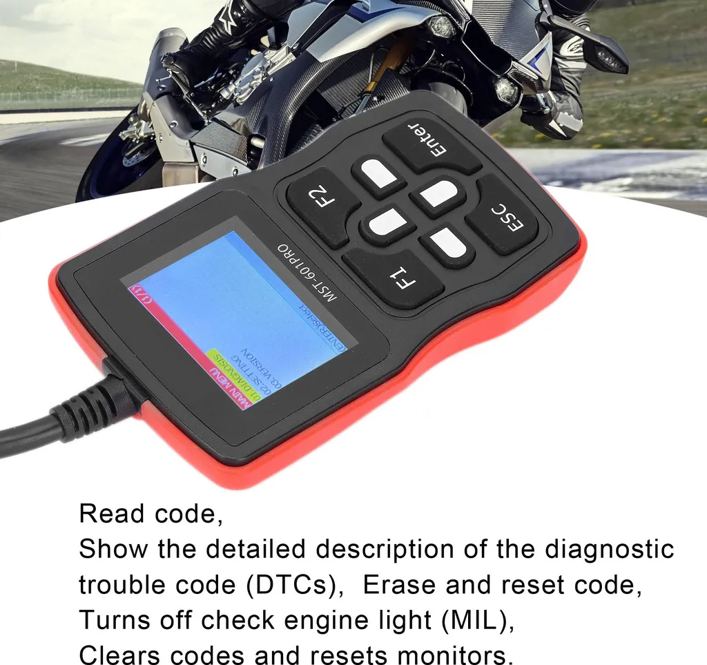 Supprimer voyant moteur moto avec ce scanner OBD EFI universel LCD 2,4