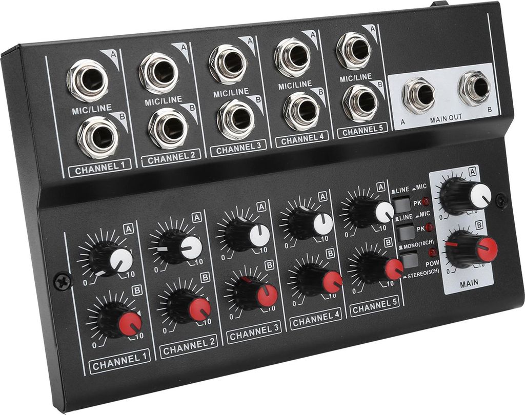 100-240V Tragbarer 10-Kanal Stereo Audio Sound Mixer Karaoke Mikrofon Verstärker KonsoleEU Stecker