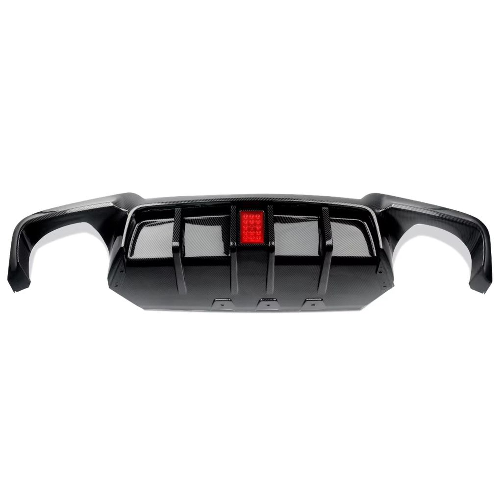 "Heckstoßstange – Für BMW 5er Serie F10 M Sport 2010–2016 – Autozubehör – Diffusor – Carbon Look – Mit LED "
