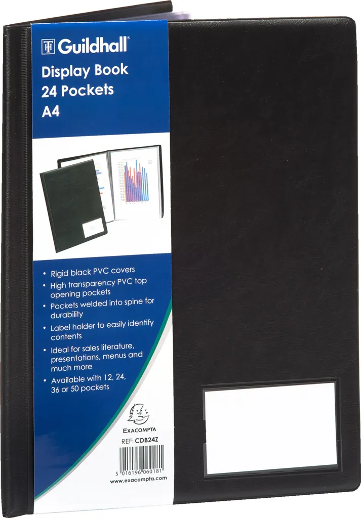 Protège-documents A4 PVC Noir 48 Vues Exacompta Goldline CDB24Z Pack 5