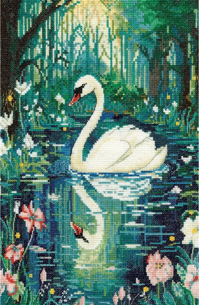 Broderie point de croix Heritage Repos 21x31cm Kit complet toile Aida