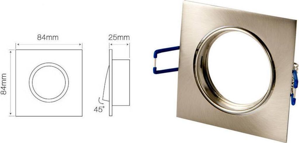 LED-line Einbaustrahler max. 35W Spot schwenkbar IP20 Downlight eckig satin