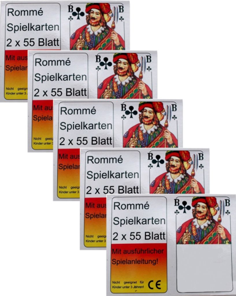 2x55 Romme Spielkarten Set