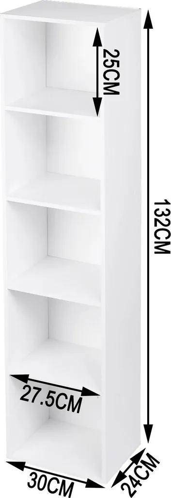 Bibliothèque gain de place pour chambre et salon avec 4 compartiments