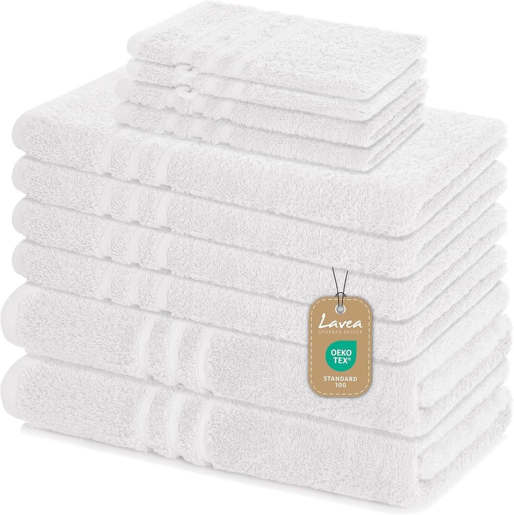 Lavea® Elena 10-teiliges Handtuch Set - 100% Baumwolle, 4x Produktbild 