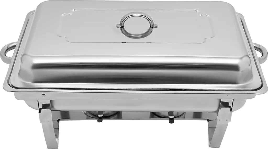 Chafing Dish Rectangulaire 9L Argenté - Réchaud de Buffet 3 Récipients - 5