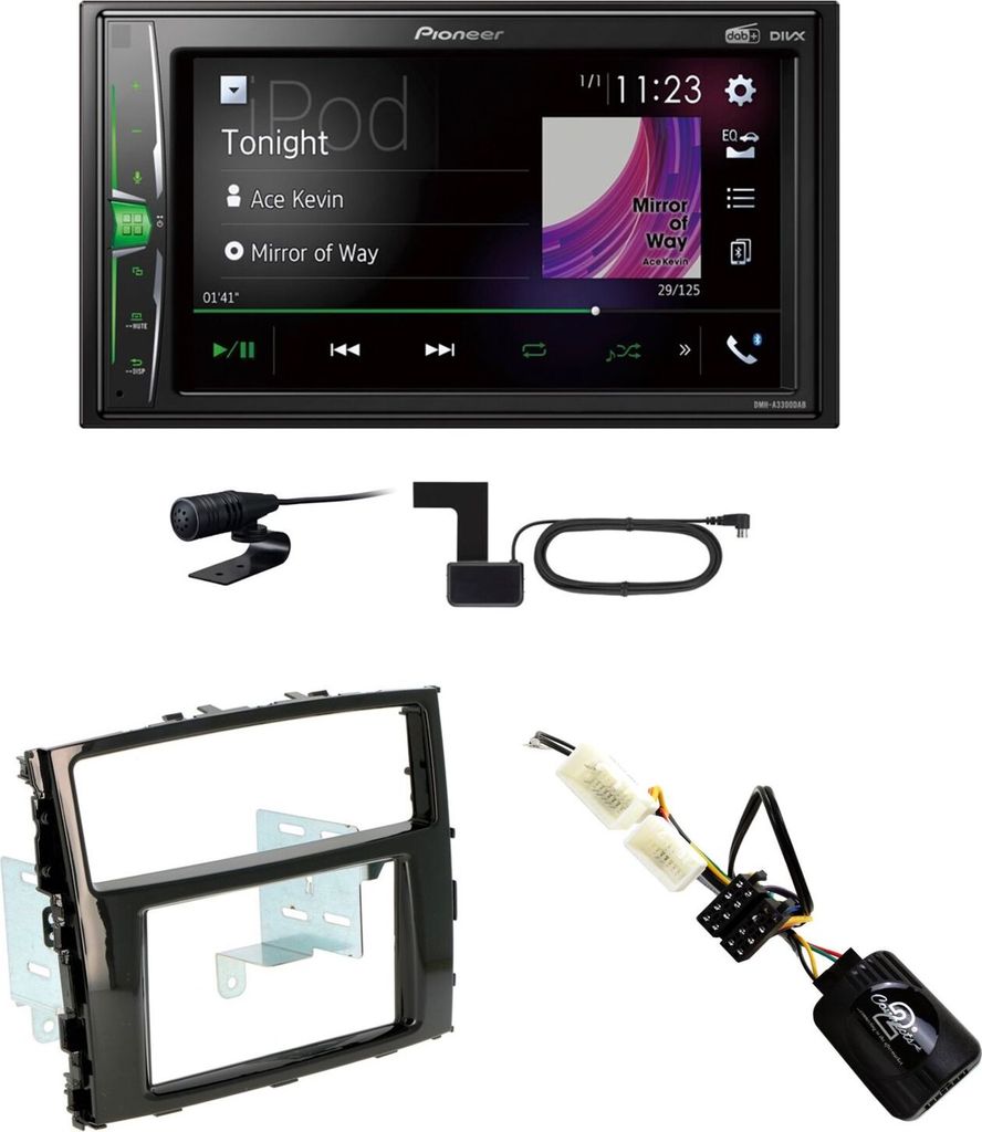 Pioneer DMH-A3300DAB USB Digitalradio Einbauset für Mitsubishi Pajero ab 2015