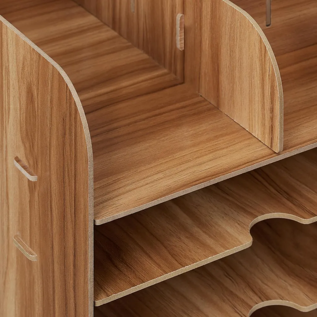 Rangement de bureau multifonction avec tiroir et casiers de tri gris