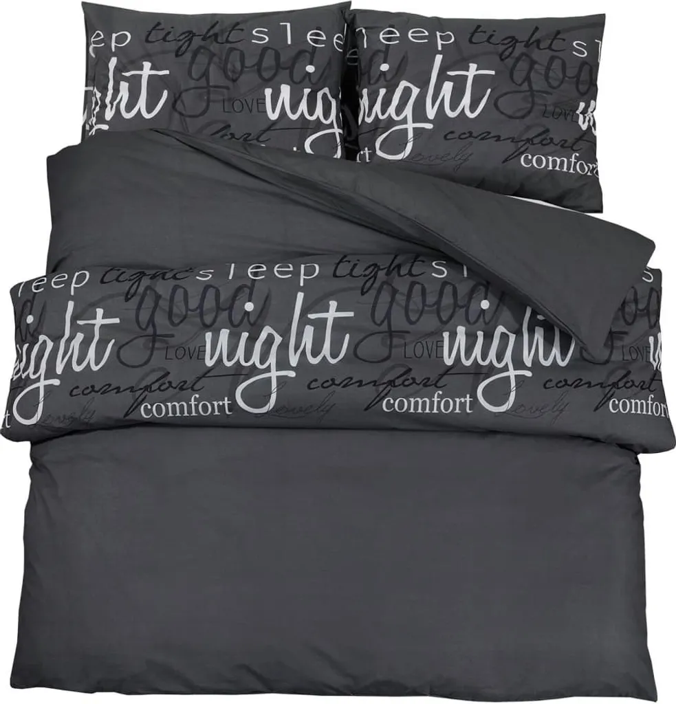 Set di biancheria da letto nero 240x220 cm in cotone