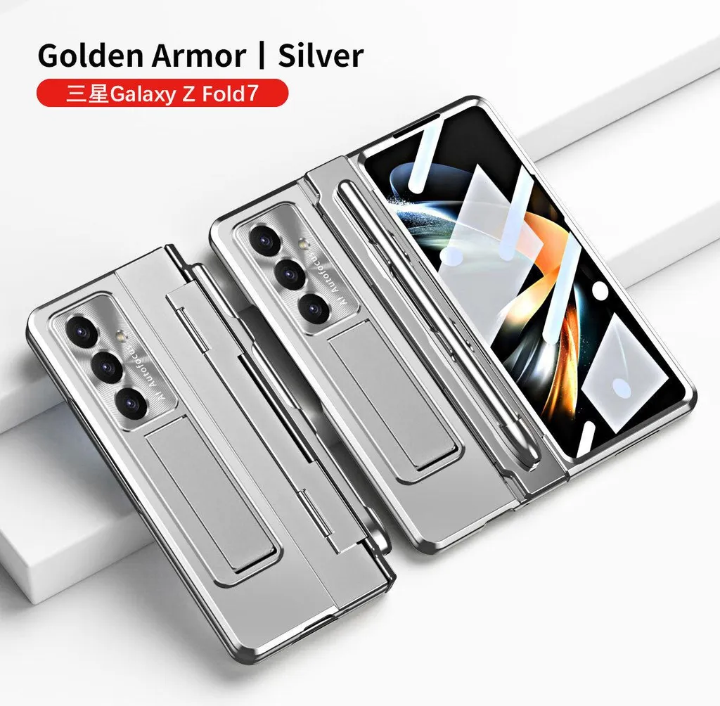 GOGME Cover per Honor X7, Premio PC/PU Custodia con Specchio, Smart View Mirror Flip Case, Clear View Standing Flip Cover con Supporto Pieghevole. Argento