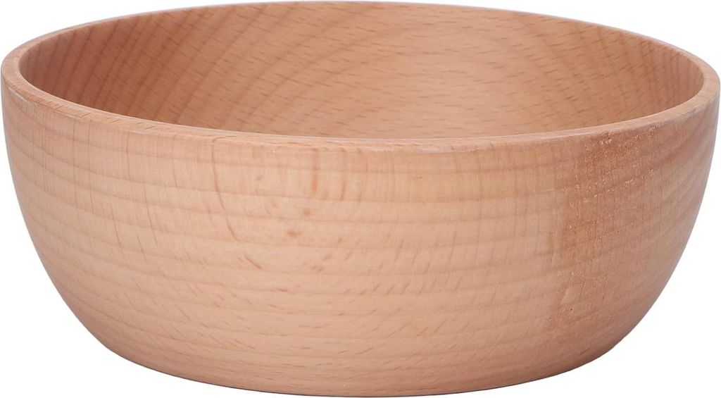 Hölzerne Schalenmixschüssel Robuste Schüssel zum Servieren von Salat Obst Dipsauce Snack Reis Pasta Getreide Rund (S 20 cm / 7,9 Zoll)