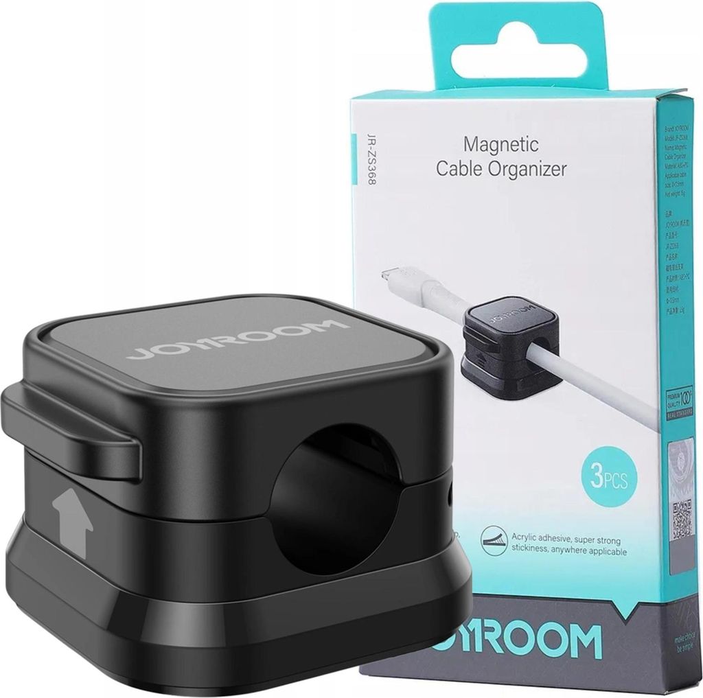 JOYROOM Cable Organizer Joyroom JR-ZS368, 6-Pack, Black Image du produit 