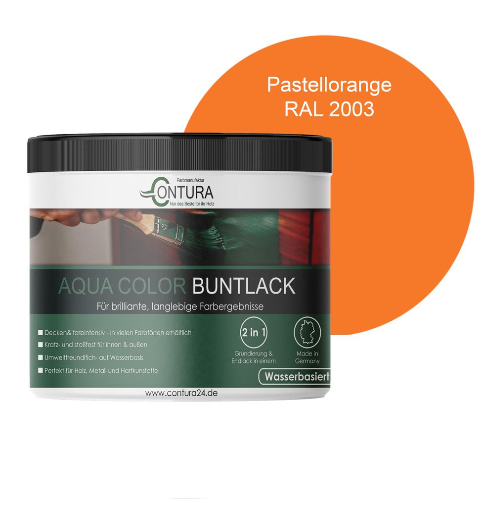 Contura 250ml. Buntlack Lackfarbe Lack Außen Innen Holz Produktbild 