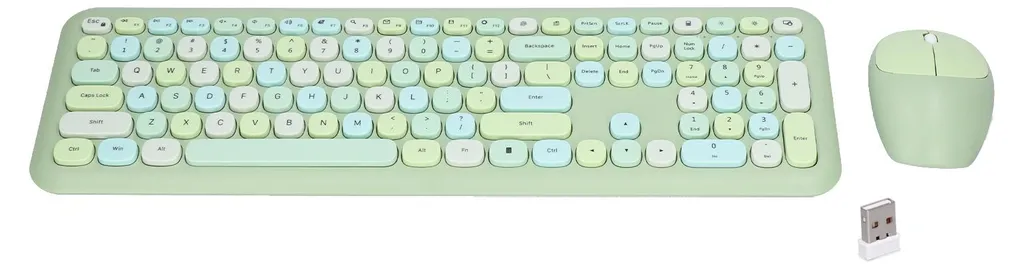 Ensemble clavier souris sans fil silencieux fini les câbles - Vert