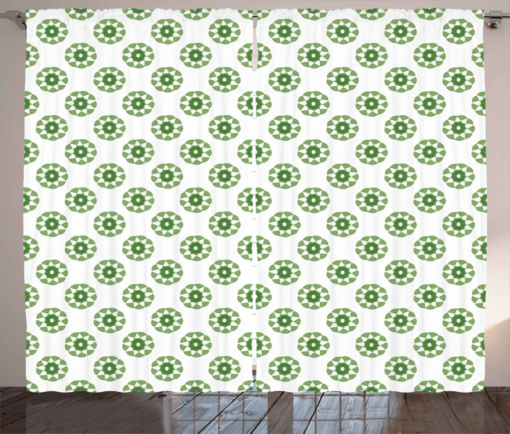 Set Tende ABAKUHAUS 280x245 cm Verde/Bianco | Ganci Universali