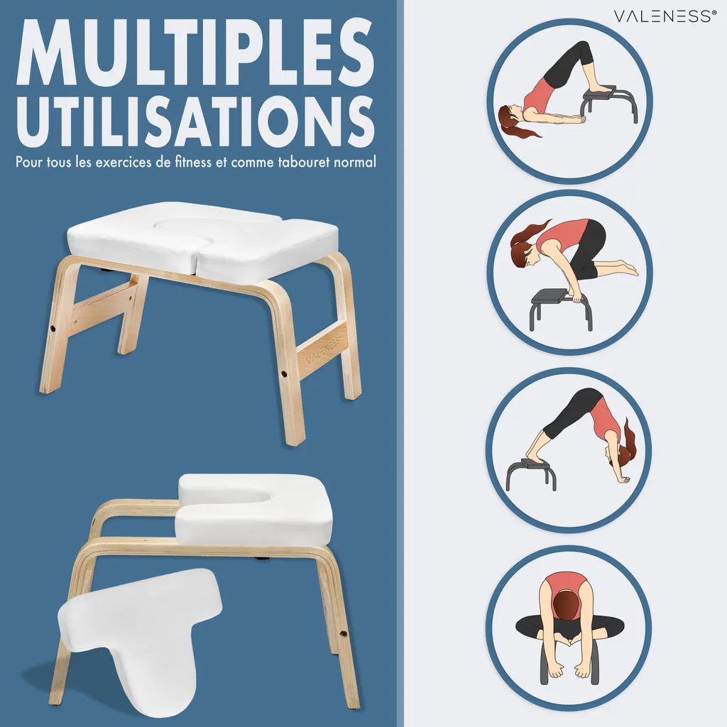 Tabouret pour le poirier sans douleur cervicale - Banc de yoga - 5