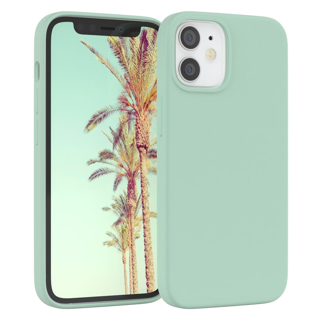 EAZY CASE Silikonhülle für Apple iPhone 12 Mini Silikon Backcover Schutz in Grün