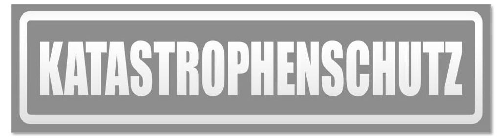 Kiwistar - Autoaufkleber - Grau - 45 x 12 cm - Katastrohenschutz invertiert - Hinweis Aufkleber Sticker für Auto, Kfz, Fahrrad, PKW, LKW