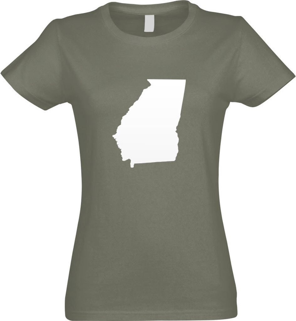 Kiwistar - T-Shirt tailliert - Damen - Olive - USA - Georgia Atlanta - mit Motiv Bedruckt - Funshirt Design - Sport - Freizeit - Damen - XL