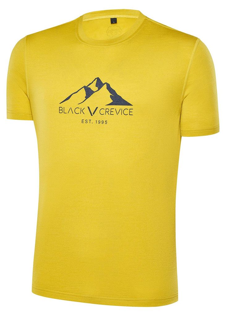 BLACK CREVICE - Herren Merino T-Shirt | Farbe: Curry | Größe: L