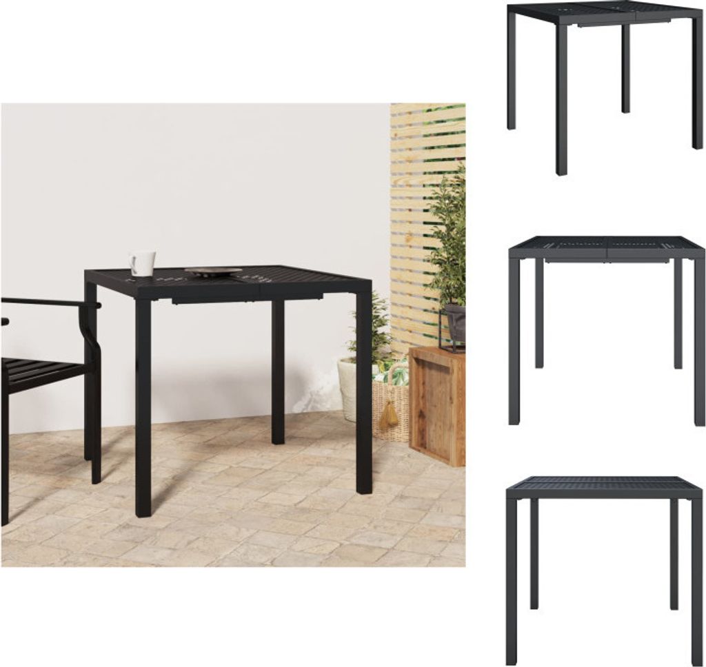 vidaXL Gartentisch Anthrazit 80x80x72 cm Stahl - Gartentische