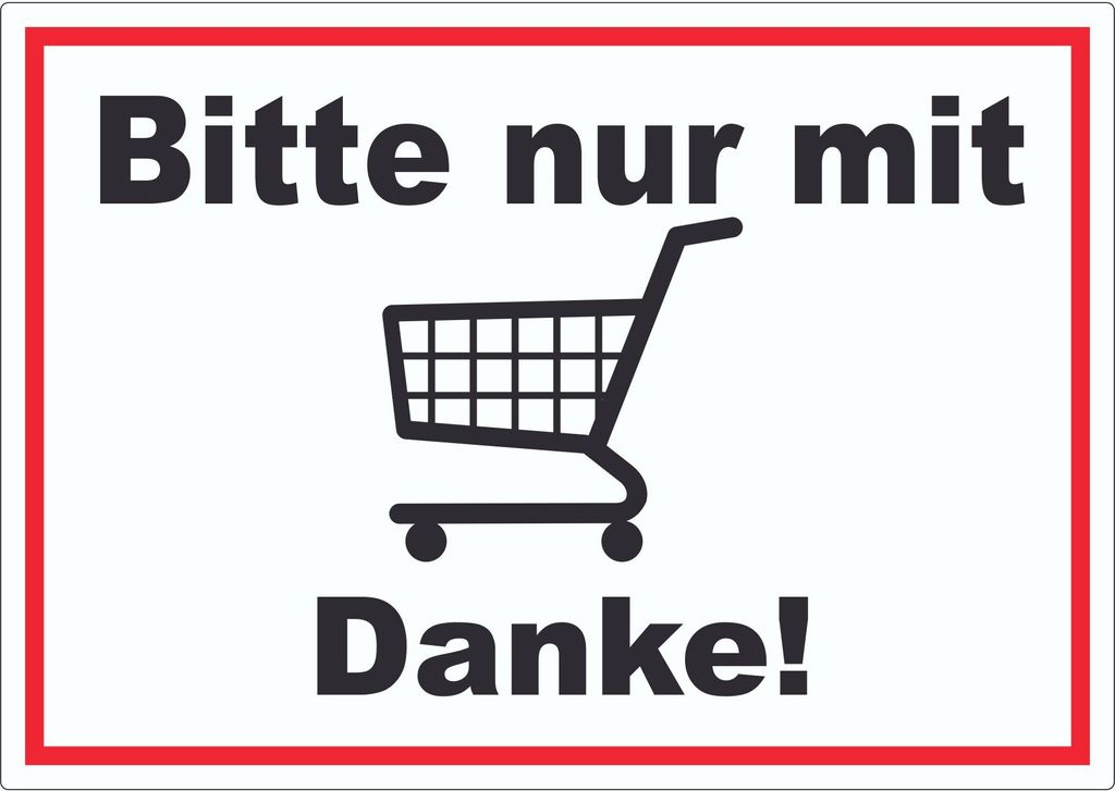 Bitte nur mit Einkaufswagen Aufkleber A2 (420x594mm)