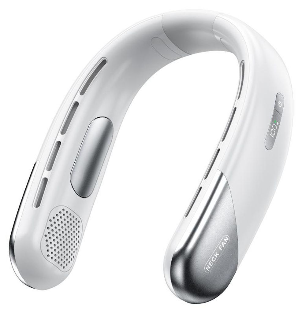 Nackenventilator freihändig, leichter Halsventilator USB-C, 5 Geschwindigkeiten, ergonomisch für Reisen, Büro & Sommerhitze