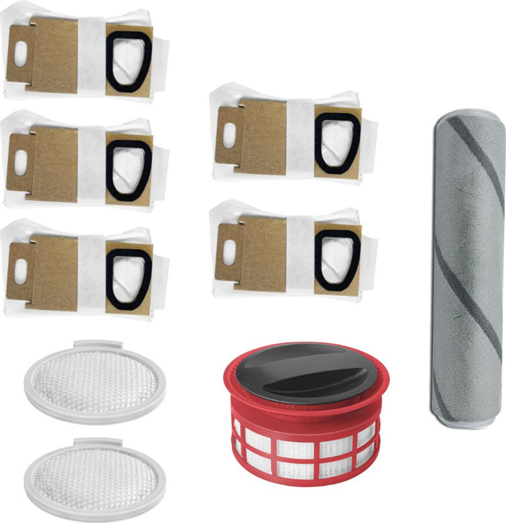 Trade-Shop 9in1 Zubehör-Set: 1x Heckfilter + 2x Vorfilter + 5x Staubsauger-Beutel + 1x Softwalze kompatibel mit Xiaomi Roborock H7 Staubsauger
