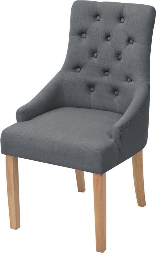vidaXL Esszimmerstühle 4 Stk. Dunkelgrau Stoff