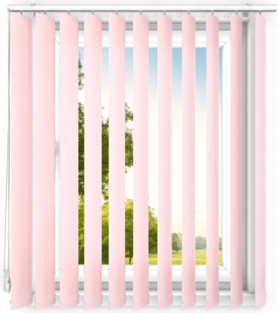 time4blinds, Lamellenvorhang, Vertikaljalousie, Vorhang, Blassrosa, 80x260cm