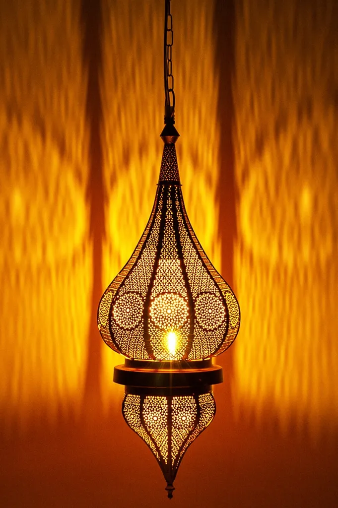 Suspension orientale Fayna Gold pour éclairage salon et chambre cosy - 10