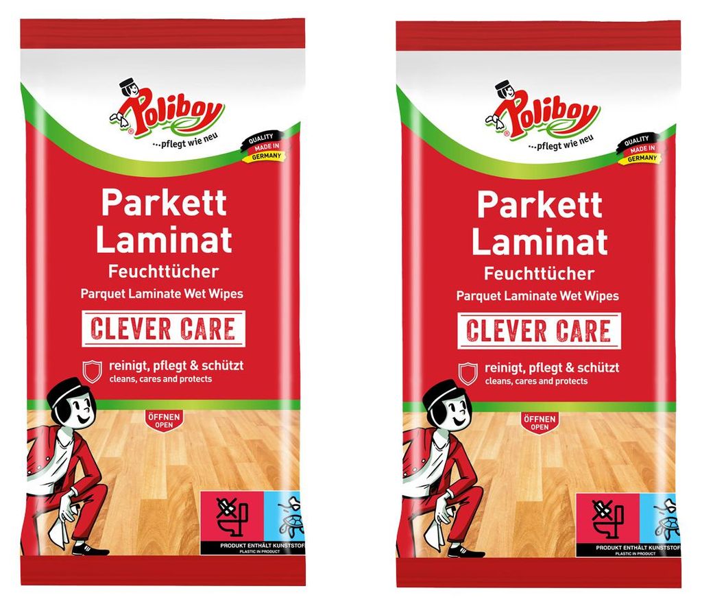 Poliboy Reinigungstücher Parkett Laminat 2er Set - Inhalt Produktbild 