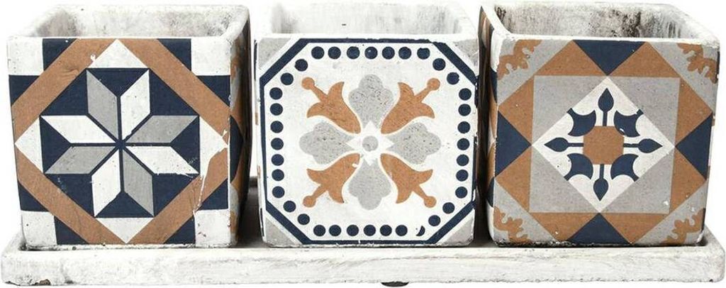Set de 3 pots de fleurs de style portugais Image du produit 