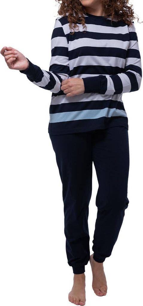 Ammann Night & Home Schlafanzug Set aus Langarm-Shirt und langer Hose, Hautfreundliche und atmungsaktiv, Aus Baumwolle