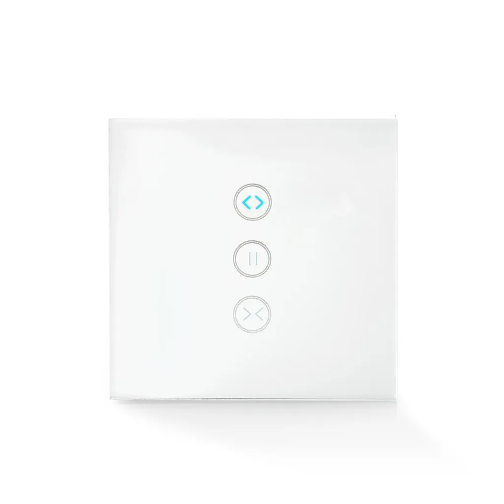 Interrupteur Tactile en Verre Wi-Fi pour Rideau Motorisé - Nedis Blanc