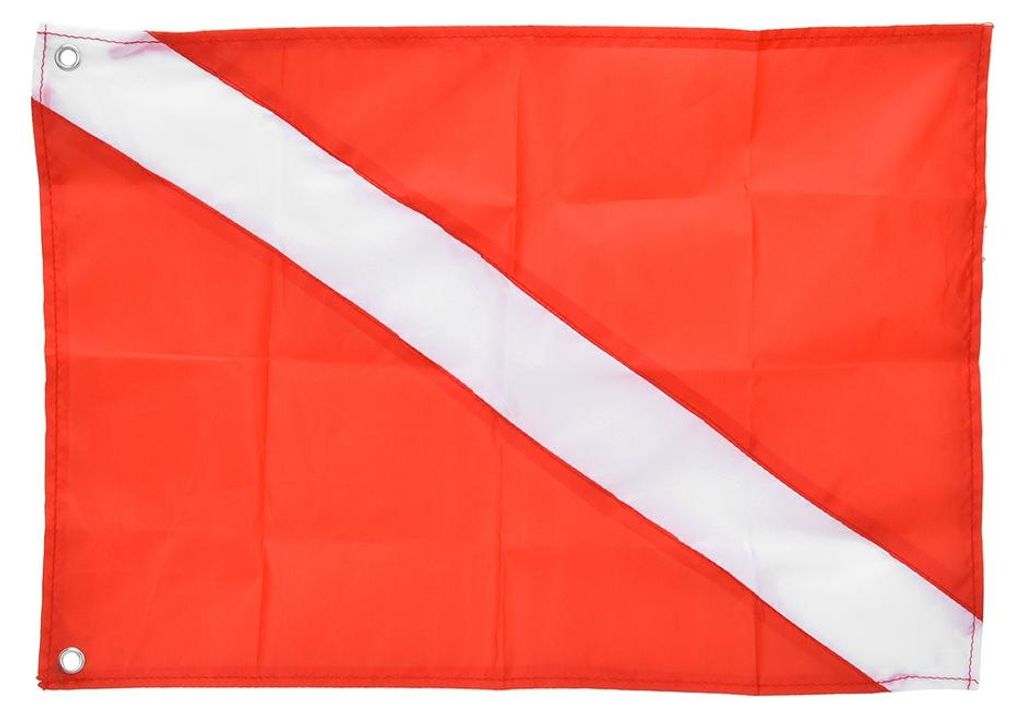 Rot-weiße Tauchflagge, Sicherheitssignalmarkierung zum Tauchen, Schnorcheln, Unterwassersport (50 x 60 cm)