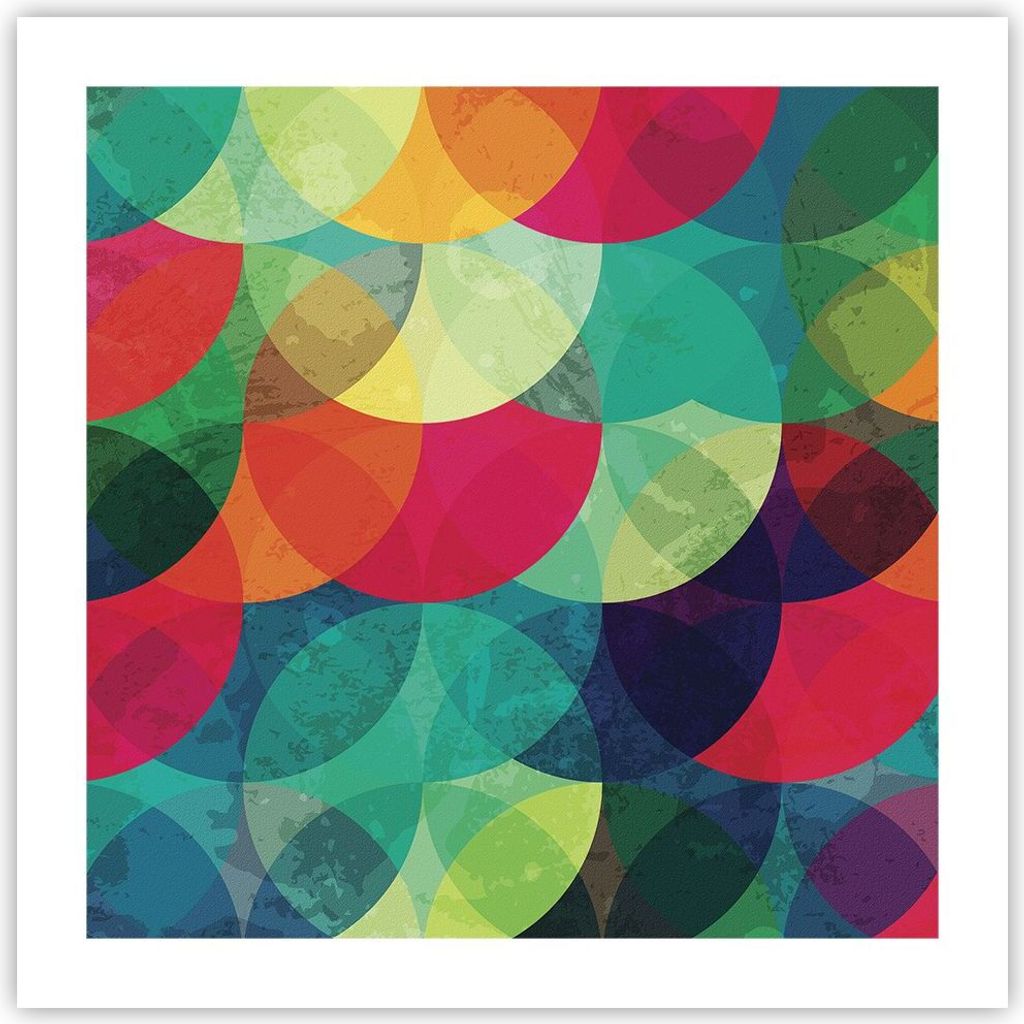 Poster - Poster ohne Rahmen - Farben Räder Abstraktion - 50x50 cm - Wand Bild - Wanddeko - Wandbilder - Kunstposter - Wandposter - Bilder - Kunstd...