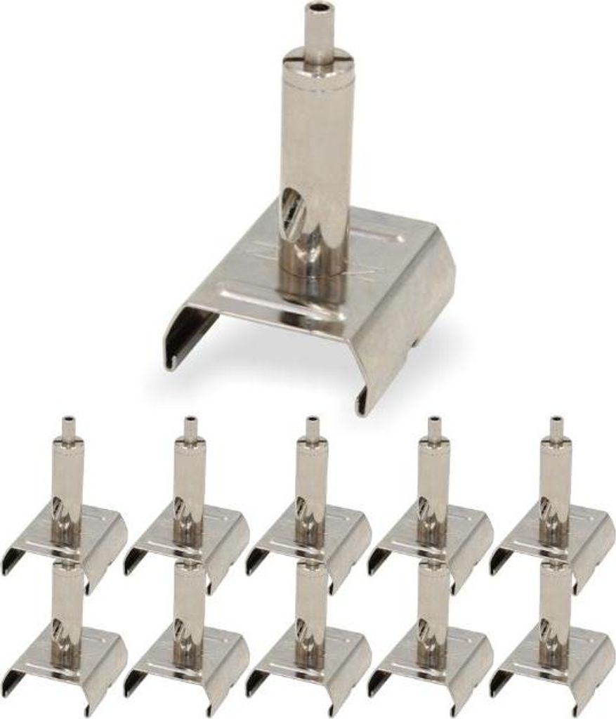 10x Drahtseilhalter / Gripper 15, mit Clip für GLOBAL TRAC 3-Phasen-Stromschienen | vernickelt