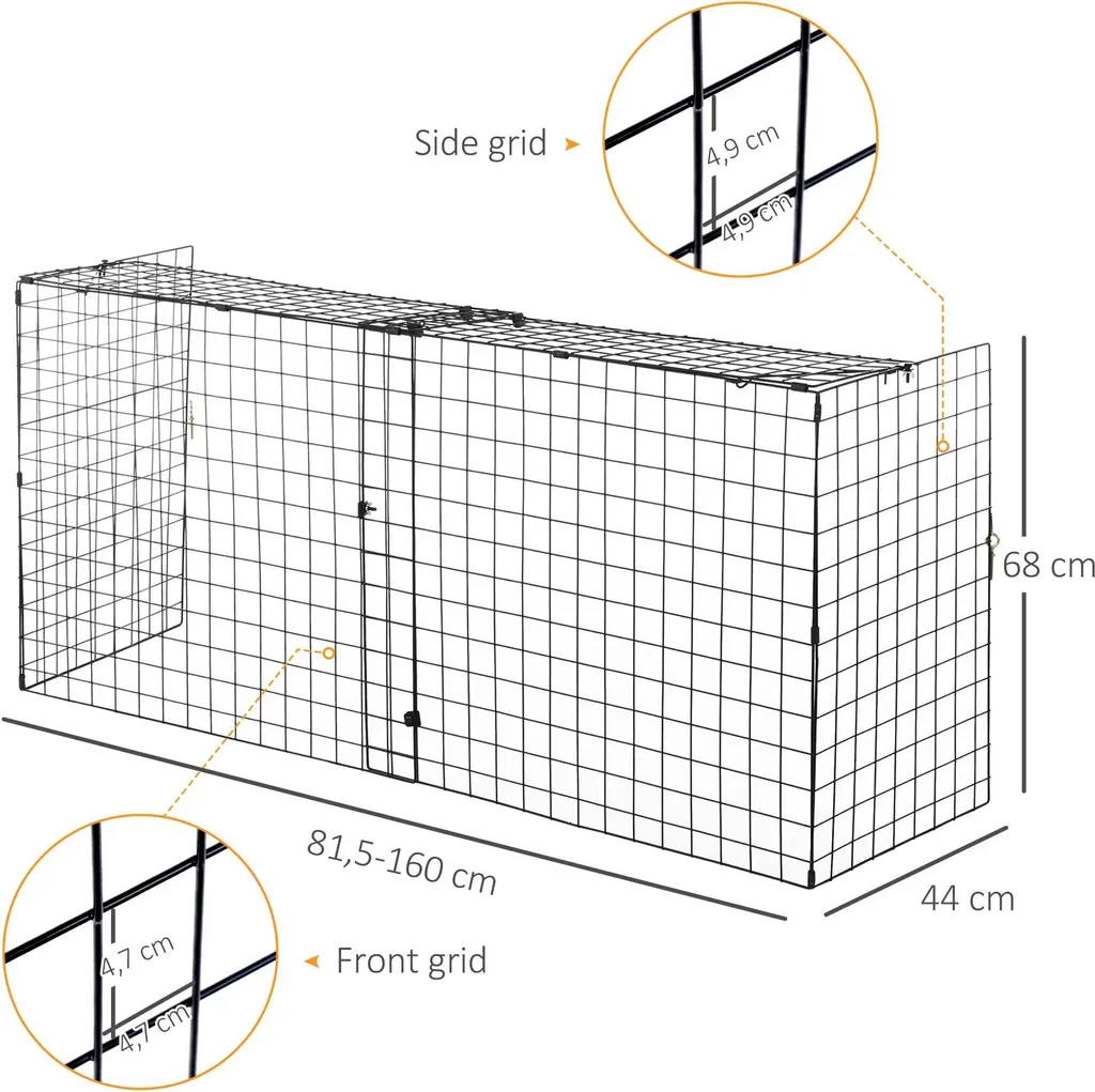 Grille de cheminée modulable 160 cm - Structure métallique grand format - 4