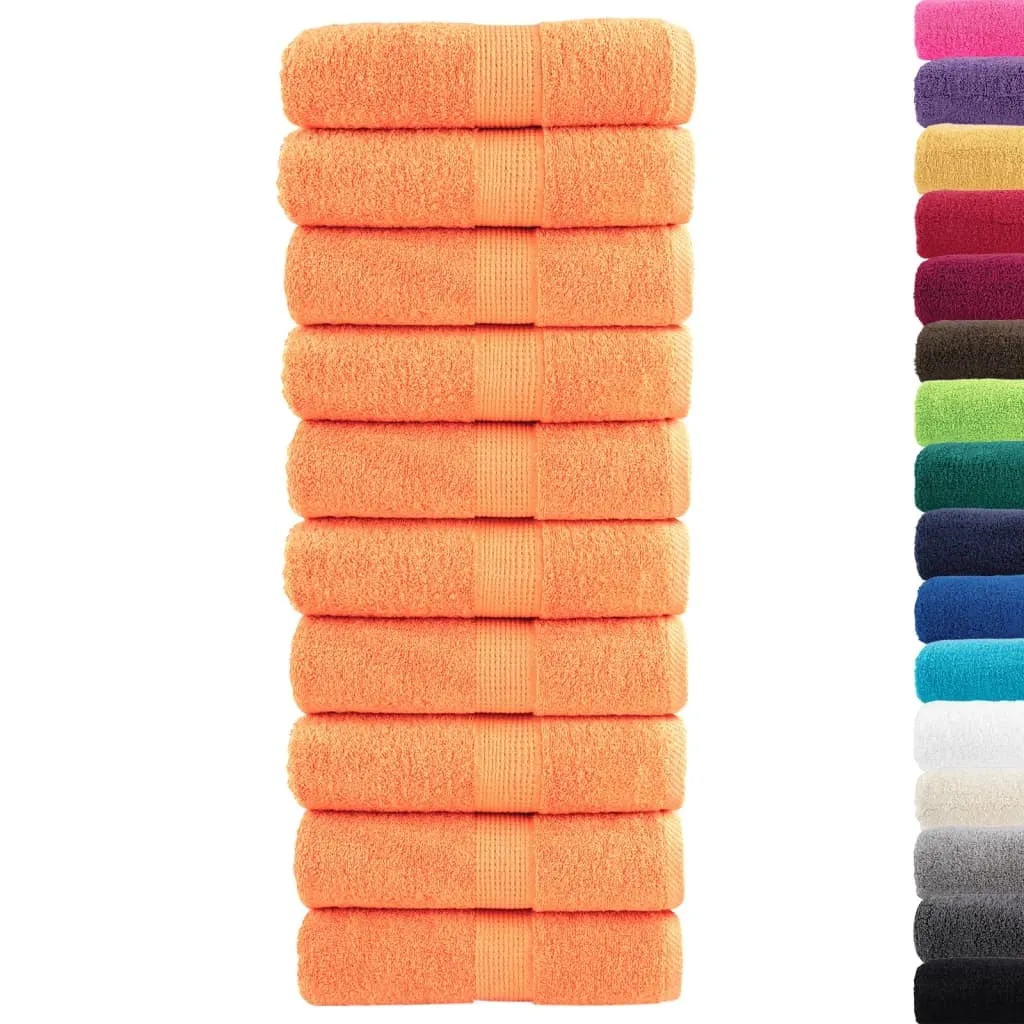 Set 10 Asciugamani Ospiti SOLUND Arancione 30x50cm | vidaXL Premium