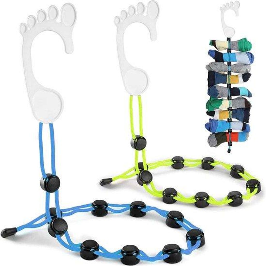 Sokkenhanger für Balkon - Intrebbare Kledingrek mit Clips - Raumsparendes Design