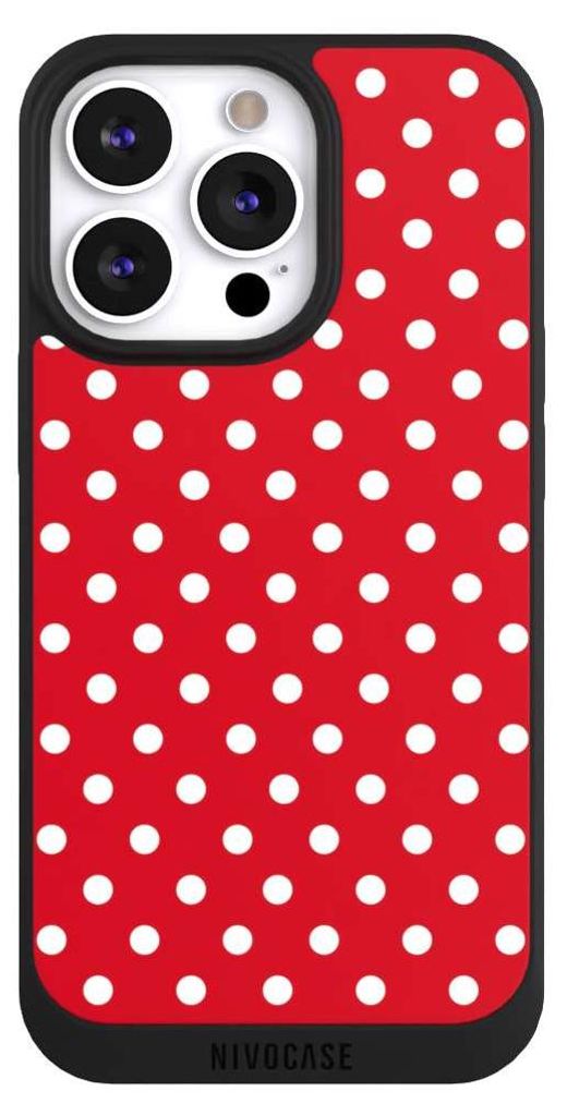 NIVOCASE Handyhülle für Apple iPhone 13 Pro Hülle NIVOpure Case Schwarz Polka Dots Punkte Retro