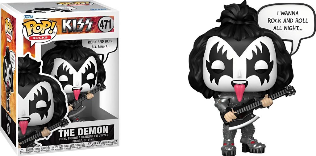 FUNKO POP! Vinyl Figur Music Rocks Kiss The Demon RundR All Night 471