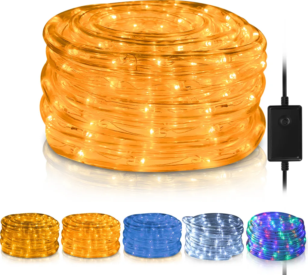 Hengda 50M Corda Luminosa LED Bianco Caldo 1200 LED per Esterni