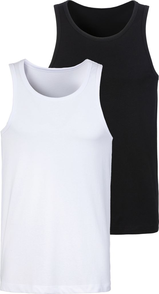 JOHN DEVIN Tanktop 2 -teilig schwarz / weiß Größe S