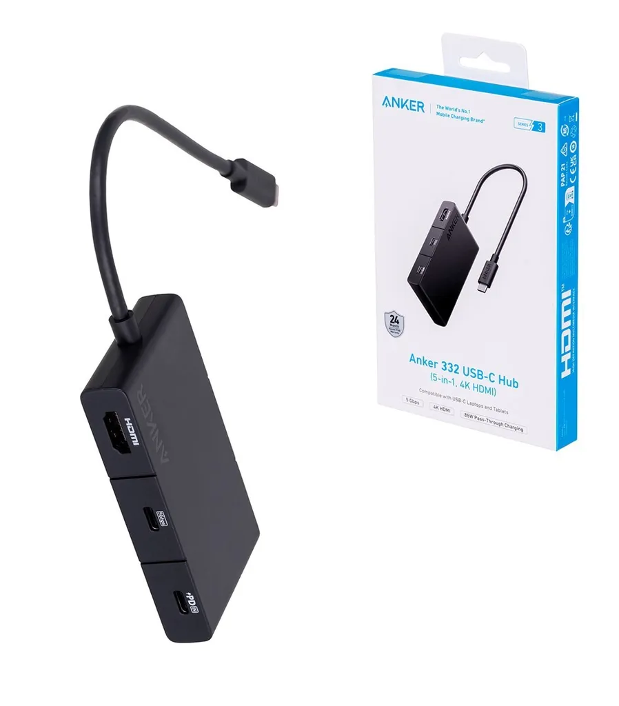 Hub USB-C 4K HDMI Anker 332 - Transfert Rapide 5 Gbps pour MacBook Air